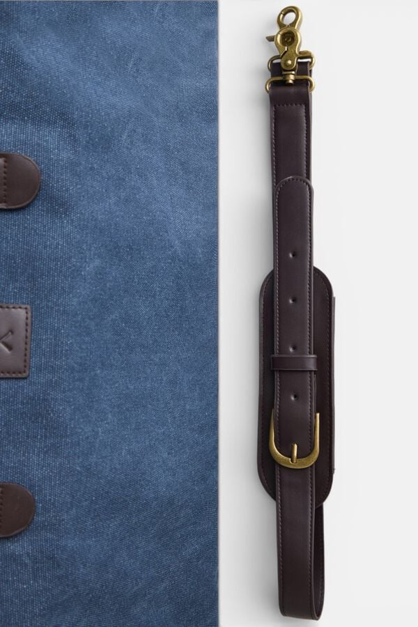 Silbon Travel leather detail bag Navy