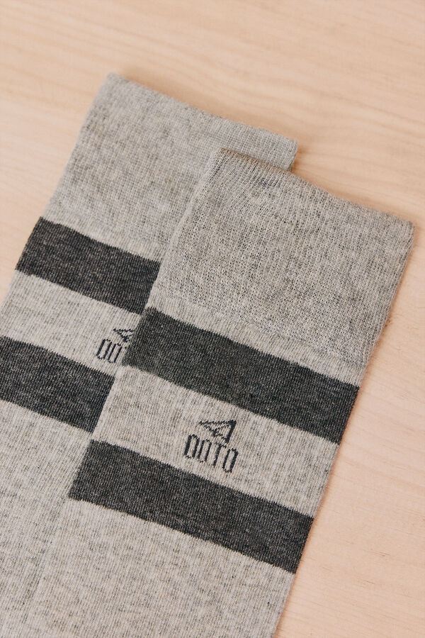 OOTO Meia canelada desportiva Cinzento