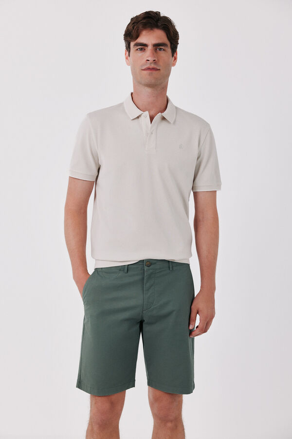 Cortefiel Basic regular Bermuda shorts Kaki