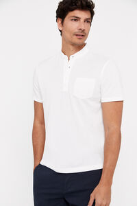 Cortefiel Mandarin collar coolmax polo shirt White