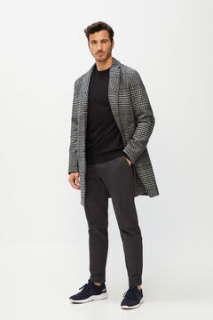 Cortefiel Men's sustainable wool coat Black