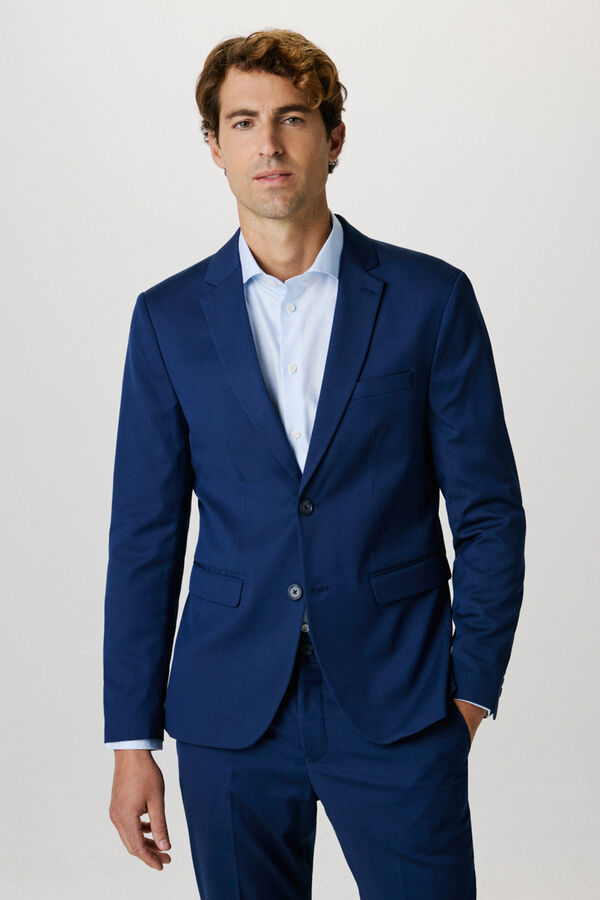 Selected Americana de traje Slim Fit confeccionada con materiales reciclados. Azul