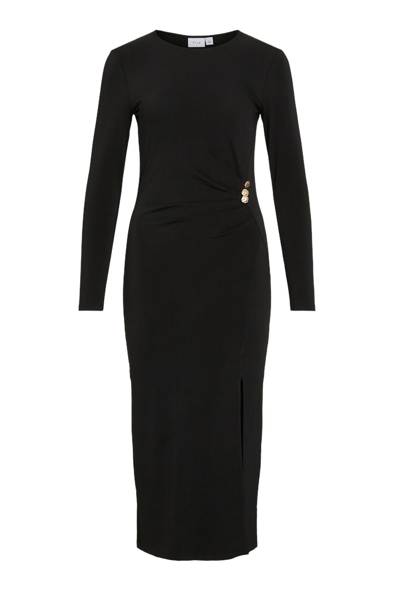 Vila Vestido midi com bot&otilde;es