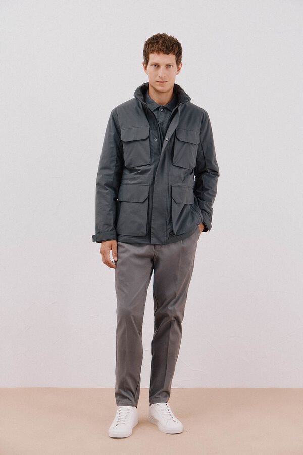 Cortefiel Technical jacket with 4 pockets Grey