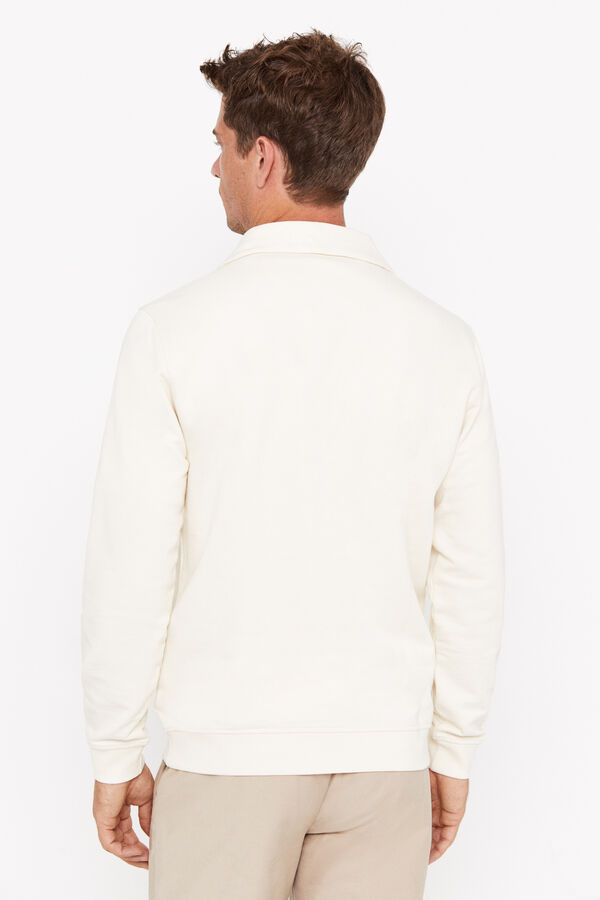 Cortefiel Zipped neck sweatshirt Ivory