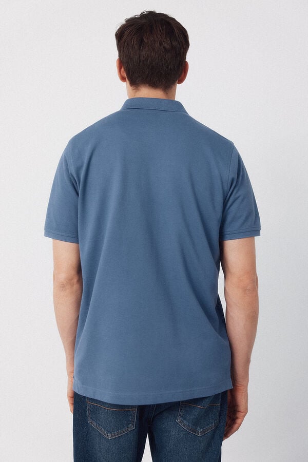 Cortefiel Polo b&aacute;sico de piqu&eacute; Azul