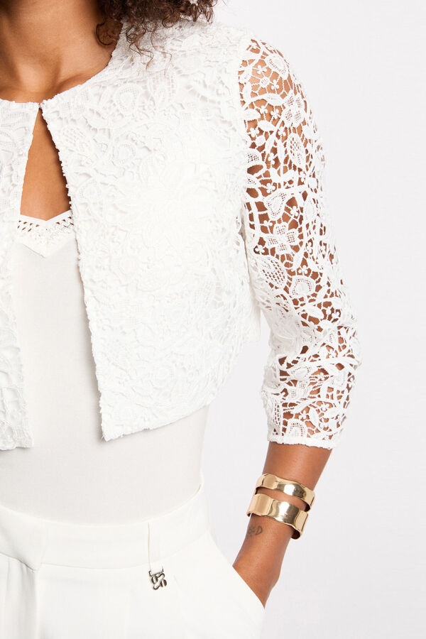 Morgan Fitted lace bolero White