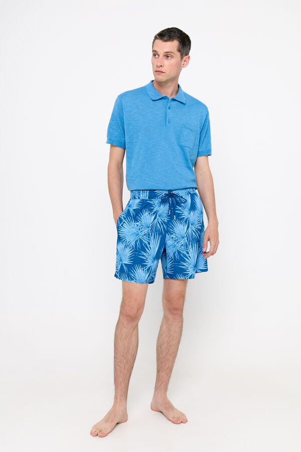 Cortefiel Palm print swim shorts Navy