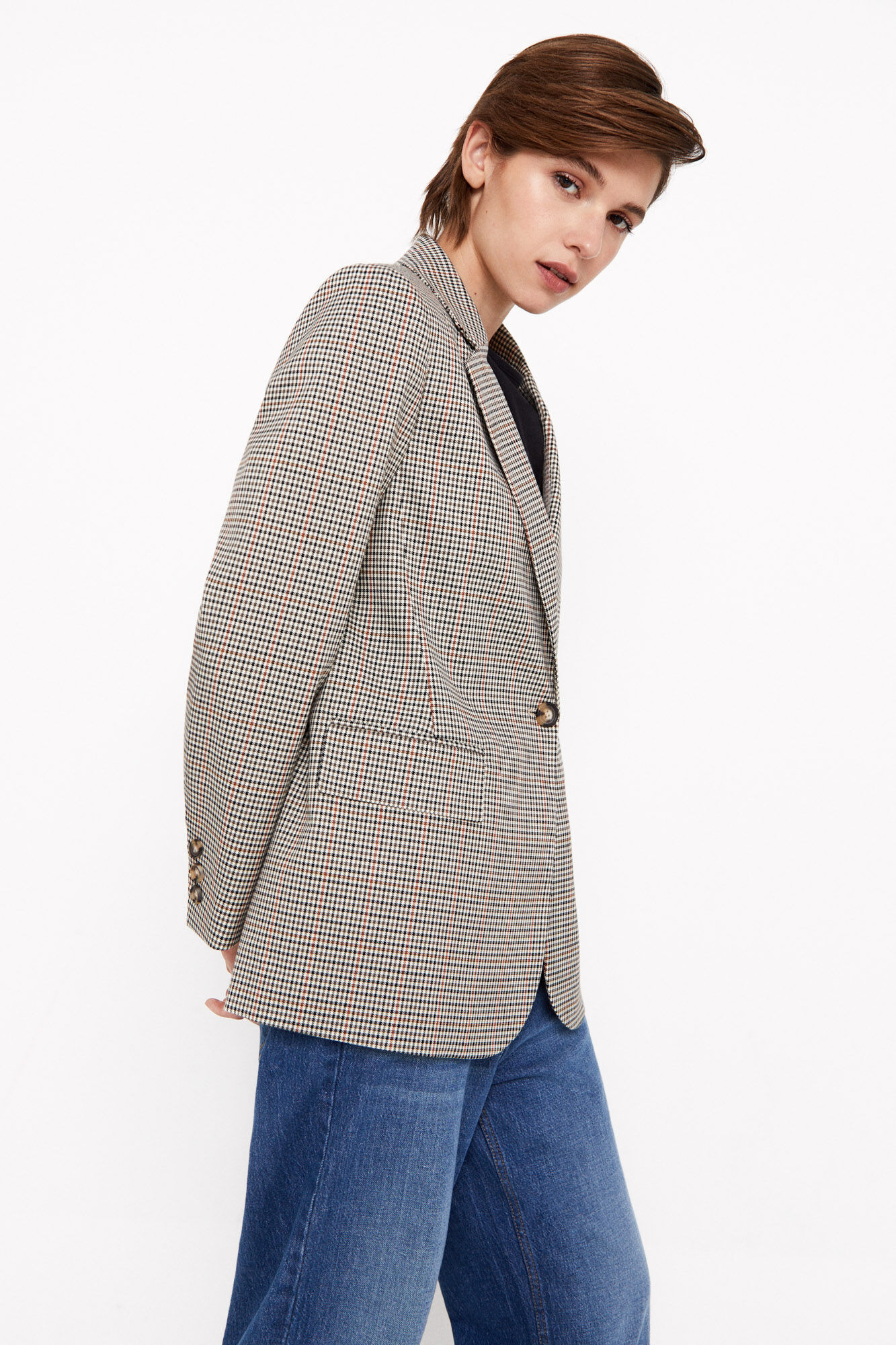 Blazer de cuadros. Vestes de costume et blazers pour femme