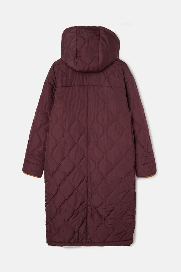 Silbon Parka longa acolchoada com detalhes de veludo cotelê Granada