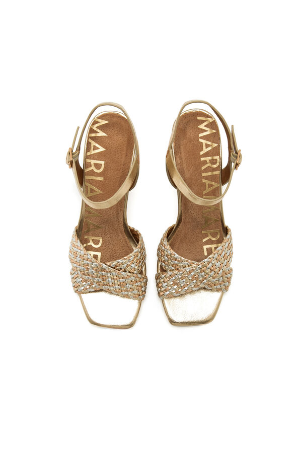 Maria Mare Woodit heeled sandal Gold