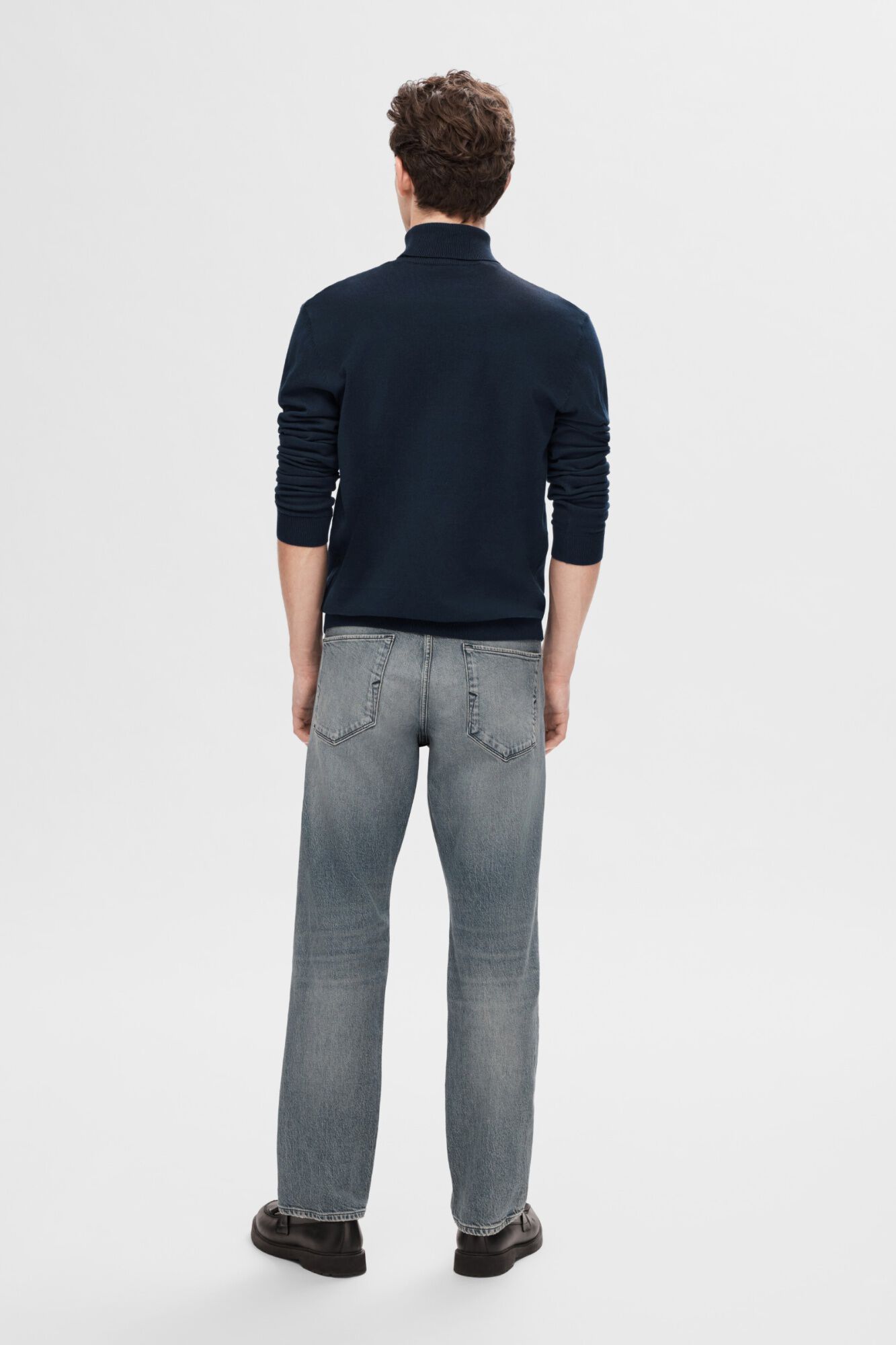 Selected Camisola gola alta em algod&atilde;o org&acirc;nico