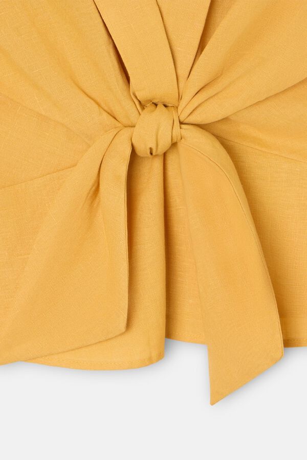 Silbon Linen flap top Yellow