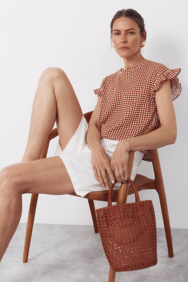 Cortefiel Camisola b&aacute;sica folho Castanho