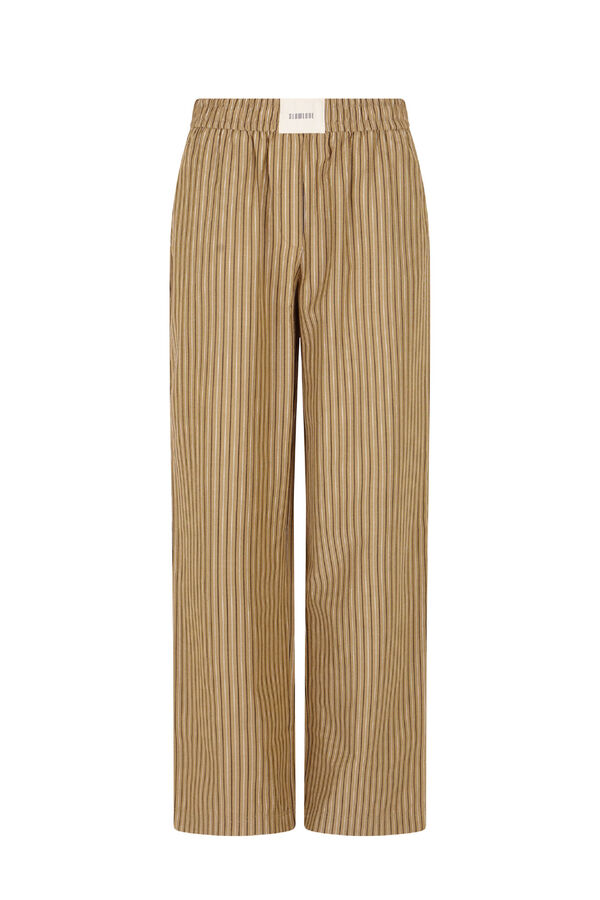 Slowlove Calça de pijama riscas Verde