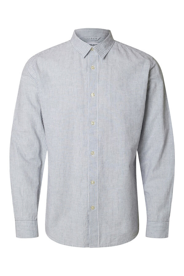 Selected Camisa de linho de manga comprida Branco
