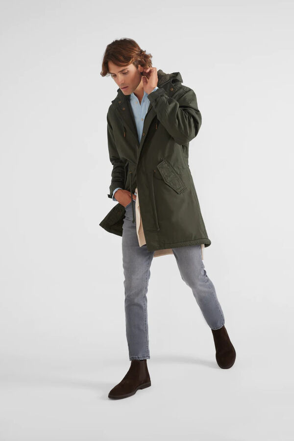 Silbon Parka clasica borreguito verde Verde