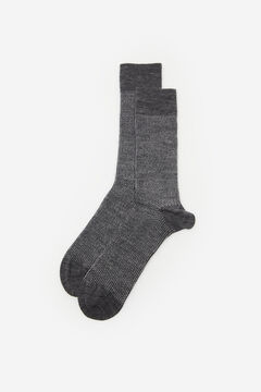 Cortefiel Plain, fine wool socks Gray