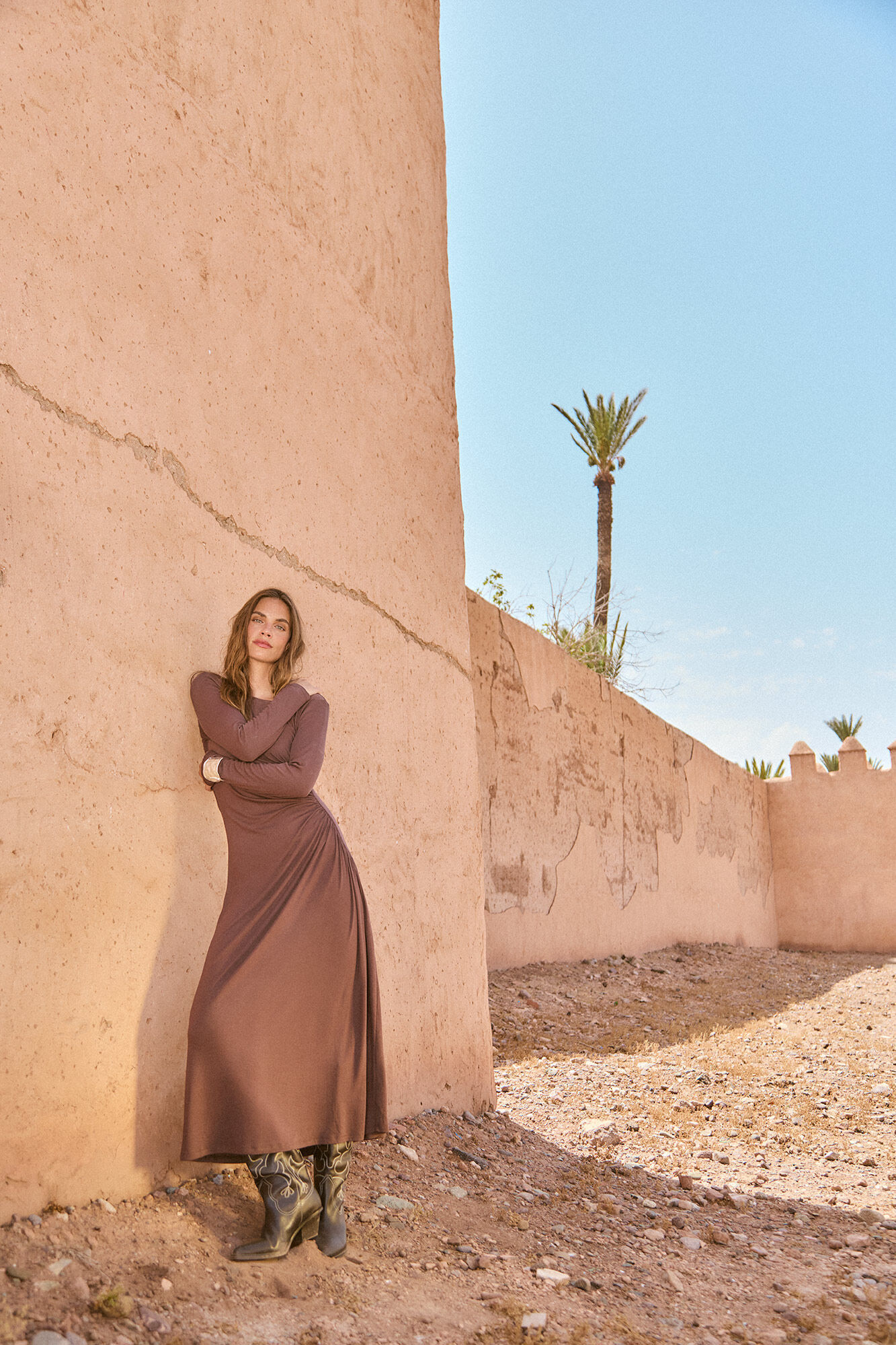 Slowlove Vestido punto frunce lateral