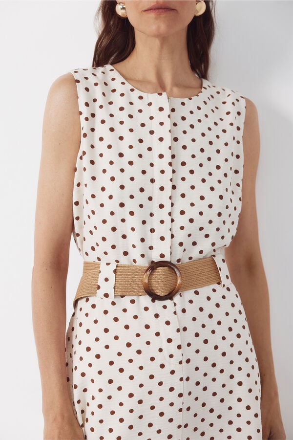 Cortefiel Flared dress Printed white