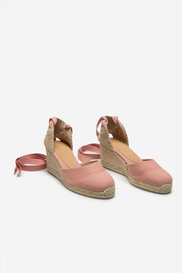 Cortefiel Carina wedge espadrille made in canvas Pink