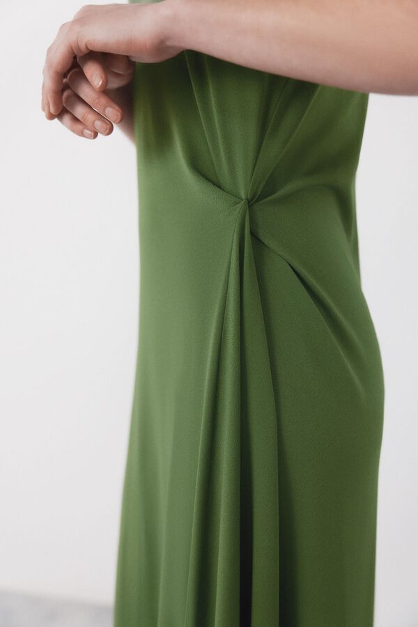 Cortefiel Side knot dress Green