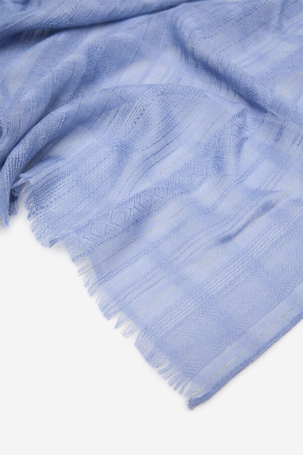 Cortefiel Lurex textured scarf Blue