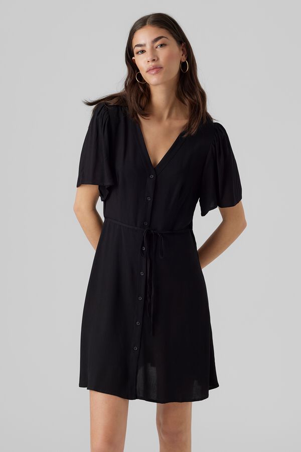 Vero Moda Vestido curto com bot&otilde;es Cinzento