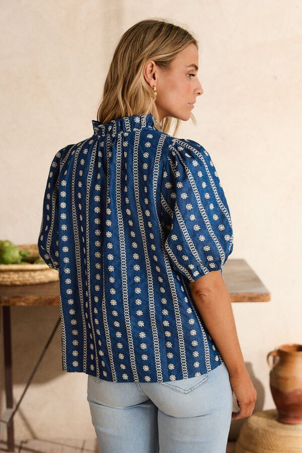 Pol&iacute;n Et Moi Camisa bordados Anna Azul