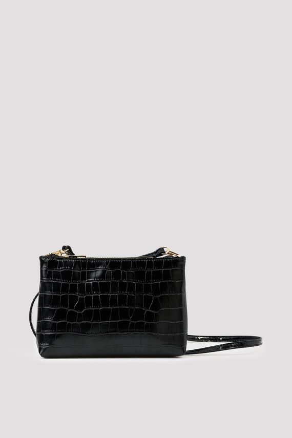 Bandolera cartera efecto cocodrilo