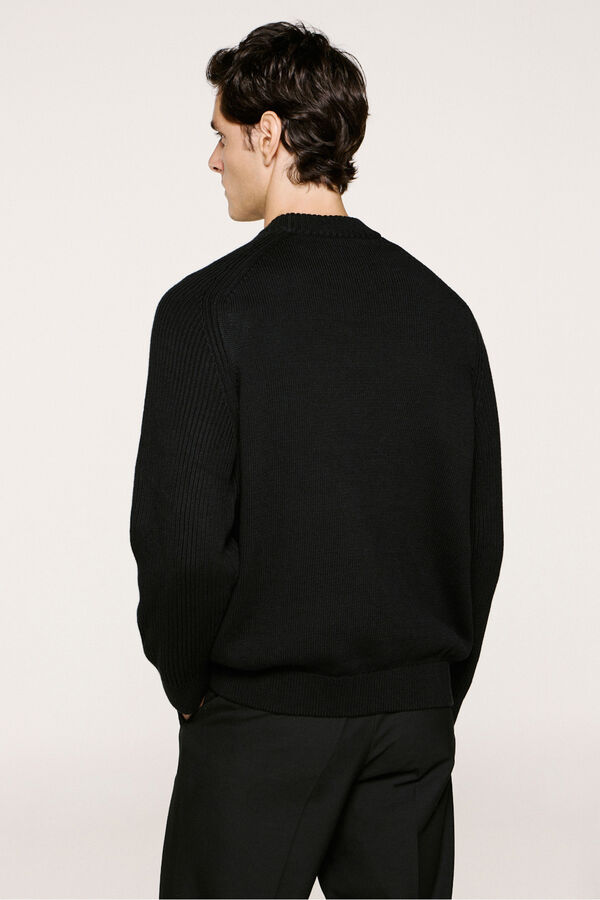 Selected Camisola de gola alta 100% algodão orgânico.  Preto