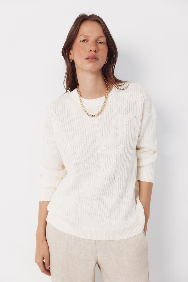 Cortefiel Soft feel jumper Ivory