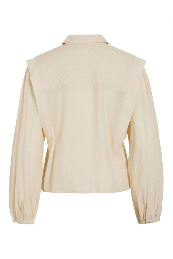 Vila Blusa de viscose com detalhes em lurex Cinzento