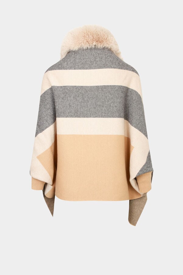 Morgan Poncho com detalhes em faux-fur Multicolorido