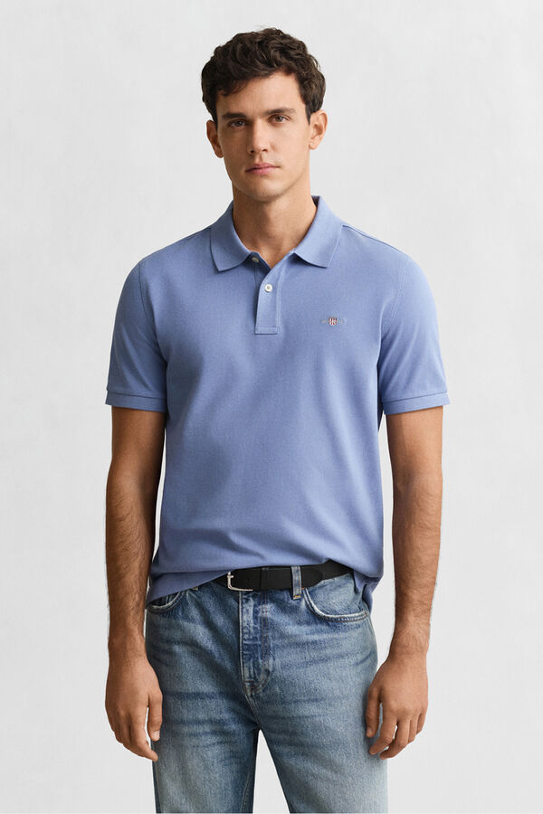 Gant Polo Regular Fit Shield de piqu&eacute; Azul