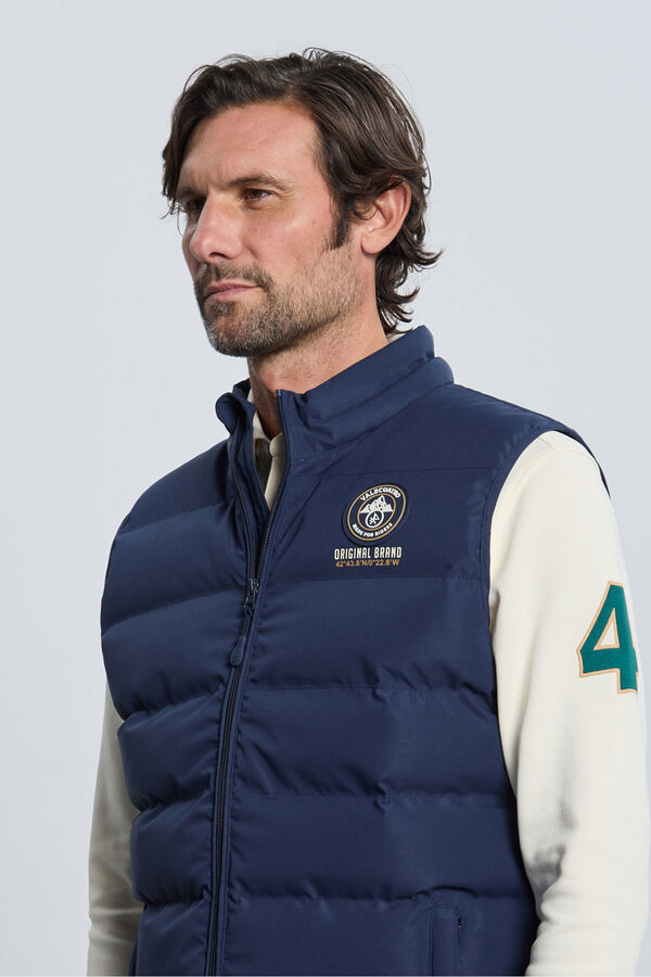 Valecuatro Colete acolchoado azul marinho com 3 escudos Azul