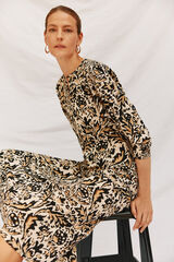 Cortefiel Flowing printed dress Printed white