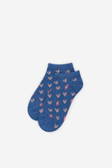 Cortefiel Seahorse print short socks Blue