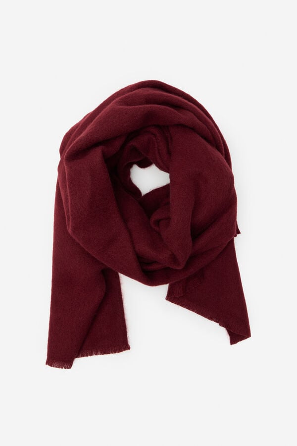 Cortefiel Basic plain jersey-knit scarf Maroon