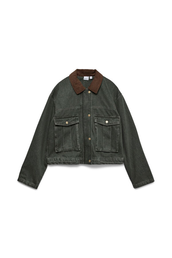 Vero Moda Casaco curta com gola contrastante Verde