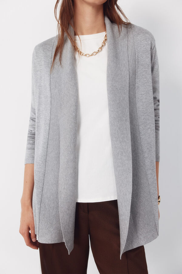 Cortefiel Cardigan with shawl neckline Grey