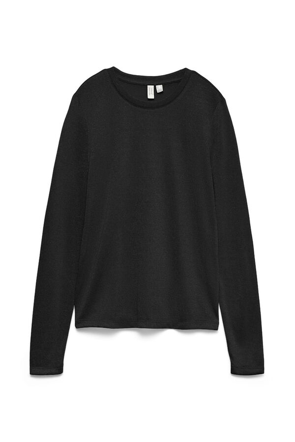Vero Moda Metallic fabric jersey-knit top Black