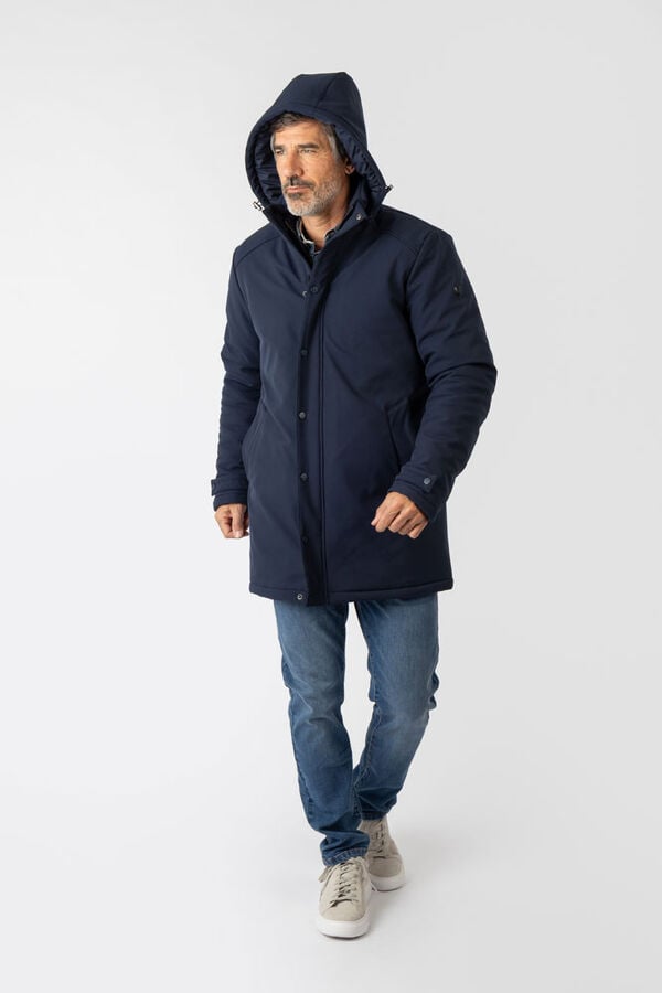 Privata Casaco longa com capuz Azul