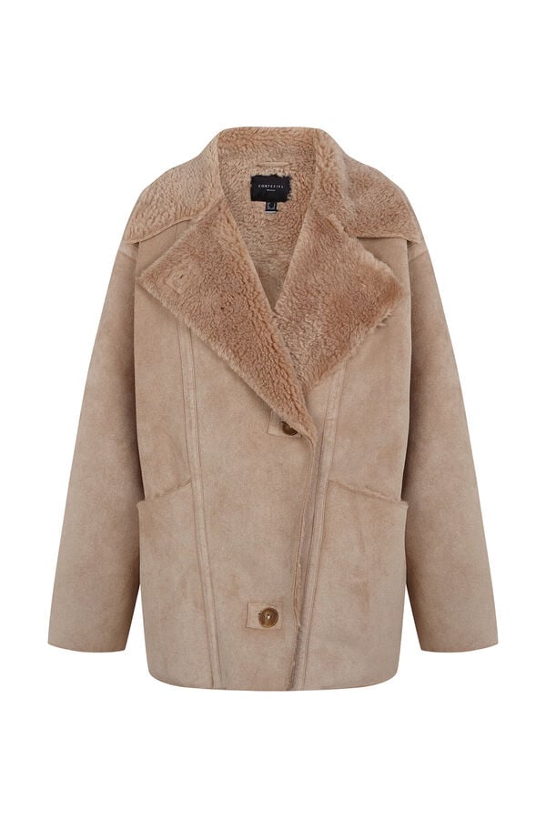 Cortefiel Double-faced jacket Dark brown