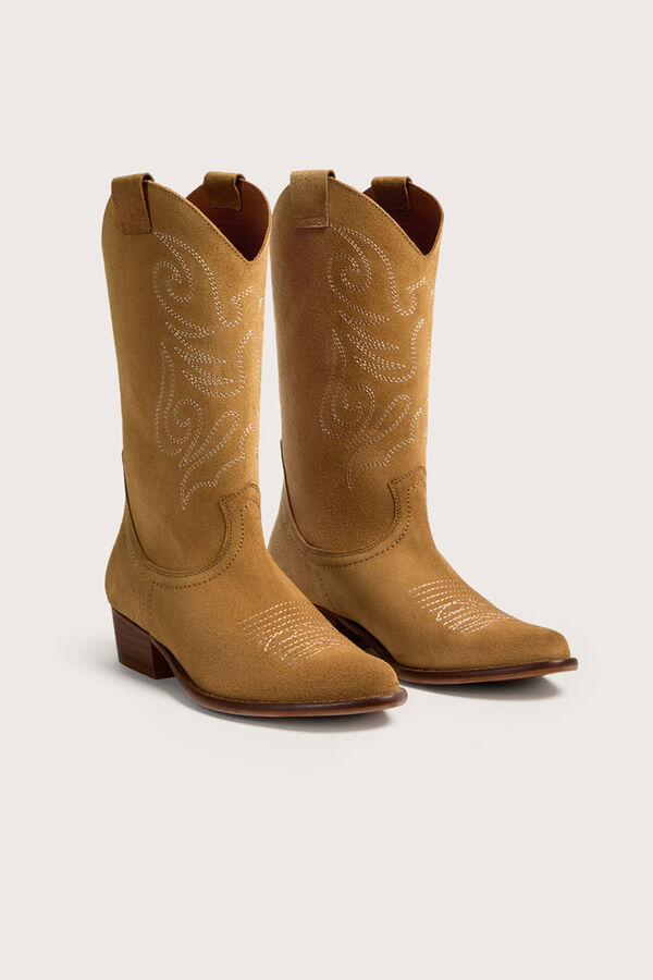 Bryan Stepwise Botas cowboy de piel Jandra Beige