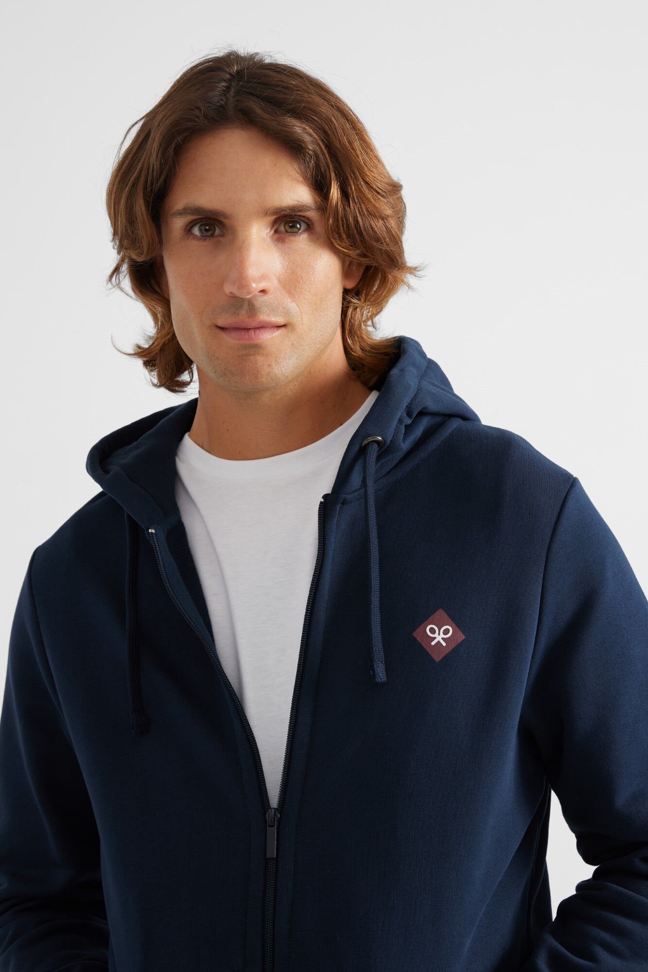 Sudadera azul marino best sale cremallera