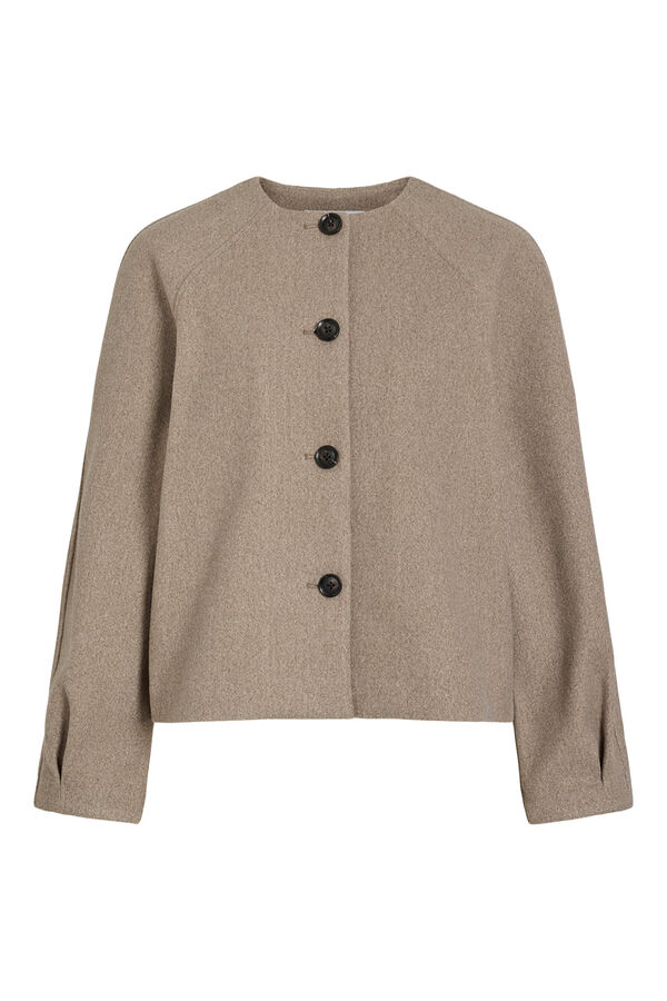 Vila Short cloth jacket Dark brown