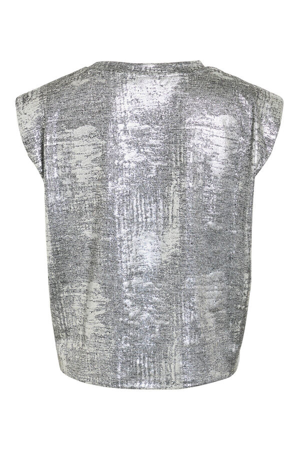 Vila Top met&aacute;lico sem mangas Cinzento