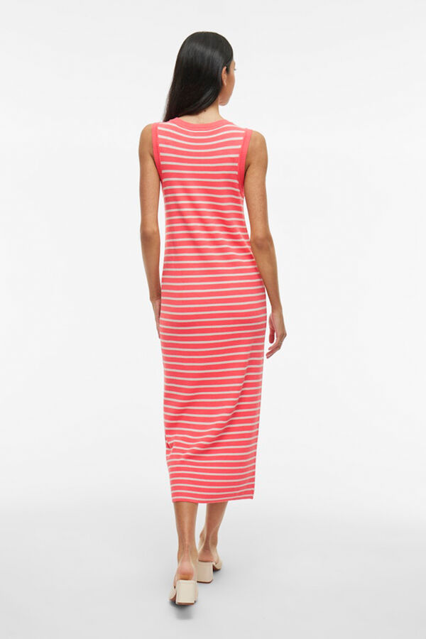 Vila Vestido midi de malha com viscose Subiu