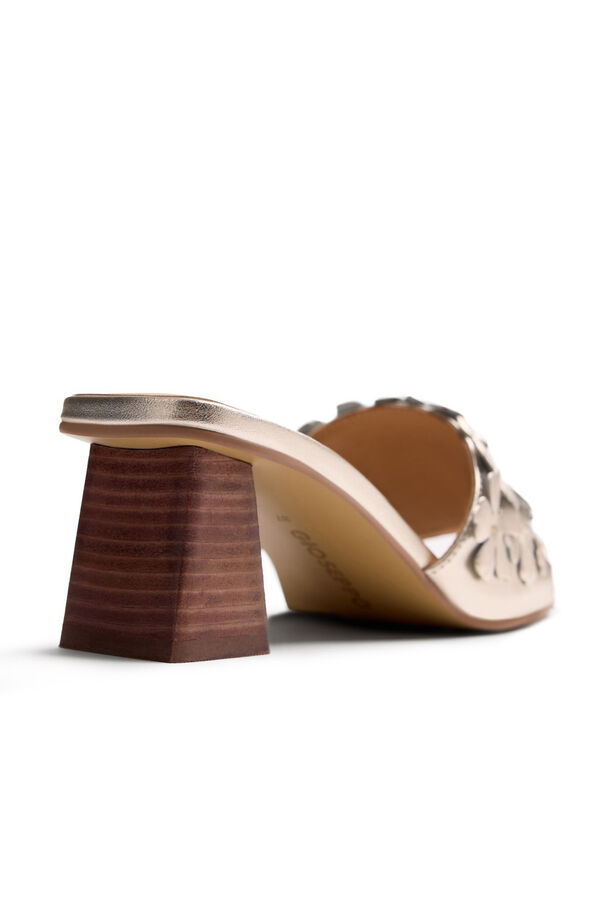 Gioseppo Mules salto de pele Dourado